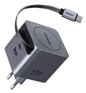 �������� ���������� UGREEN X614 45W GaN � ��������� ������� USB-C&USB-A ����� ������