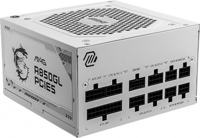 ���� ������� MSI MAG A850GL PCIE5 WHITE, 850W, (306-7ZP8A24-CE0) �����, 80+ Gold
