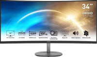  34" MSI PRO MP341CQ Black 3440x1440, 100Hz, VA Curve1500R, 1ms(MPRT), 2xHDMI/DP