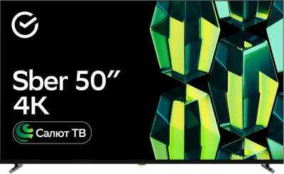 ��-��������� Sber SDX-50U4124 ������, (50" ����� �� Frameless 4K Ultra HD 60Hz)