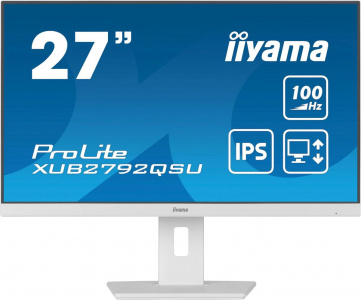 ���� ������ ������� 27" Iiyama ProLite XUB2792QSU-W6 ����� 2560x1440, 100Hz, IPS LED, 0.4ms, HDMI/M/M/DP/USB ��������-�������� ������������
