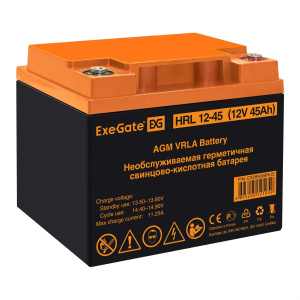���� ������ �������������� ������� ExeGate HRL 12-45 (12V 45Ah, ��� ���� �6) EX285666RUS ��������-�������� ������������