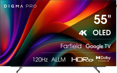 ��-��������� Digma Pro 55"" OLED 55M Google TV Frameless ������/����������� 4K Ultra HD 120Hz DVB-