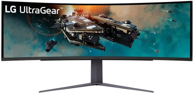 ���� ������ ������� 49" LG UltraGear 49GR85DC-B ������ 5120x1440, 240Hz, VA LED, HDMI/M/M/DP/USB ��������-�������� ������������