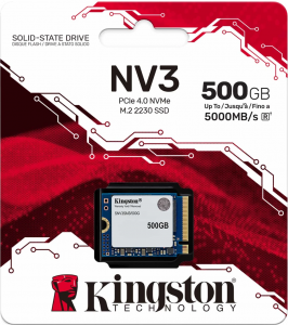 SSD-���������� Kingston NV3 500Gb (SNV3SM3/500G) �����, M.2 2230, PCI-E 4.0 x4, 3D TLC, 5000/3000